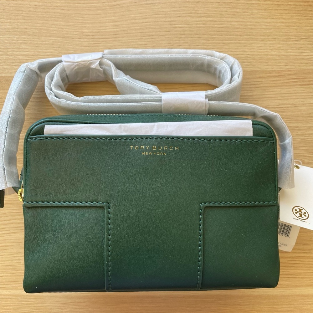 New tory burch emerald green crossbody bag